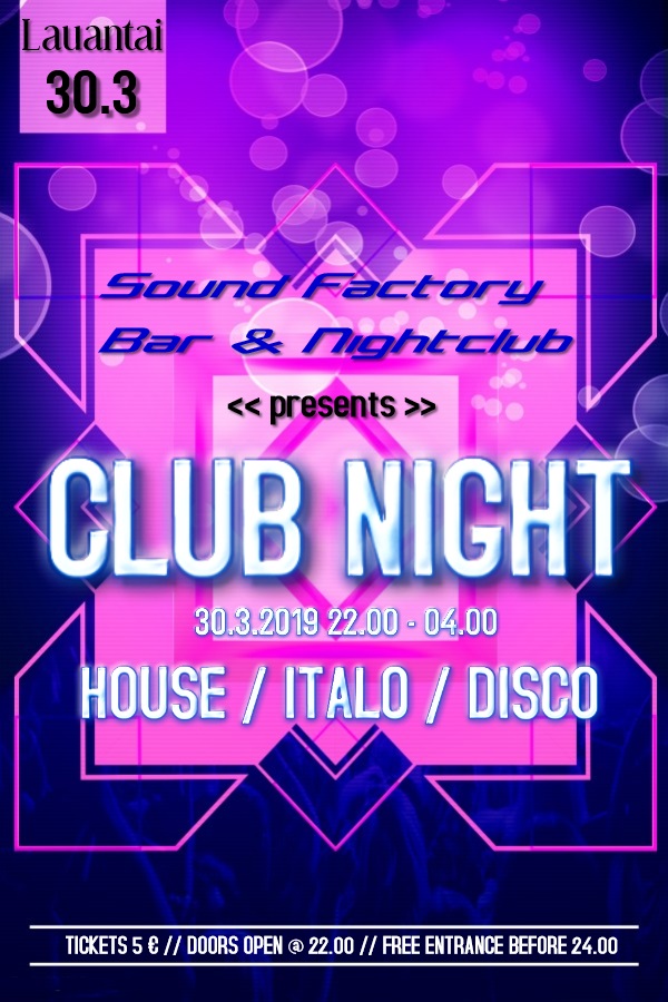 Club Night 30.3.2019