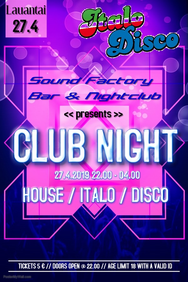 Italo Disco Club Night 27.4.2019