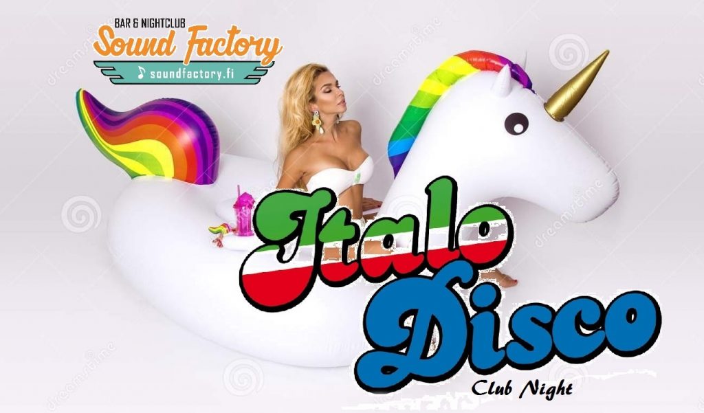 Italo Disco Club Night tapahtuma Sound Factoryssa 12.10.2019.
