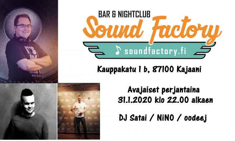 Sound Factoryn uuden toimipaikan avajaiset 31.1.2020 klo 22.00 alkaen.